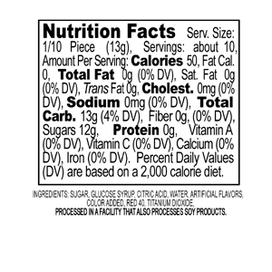 Sucker Nutritional Facts